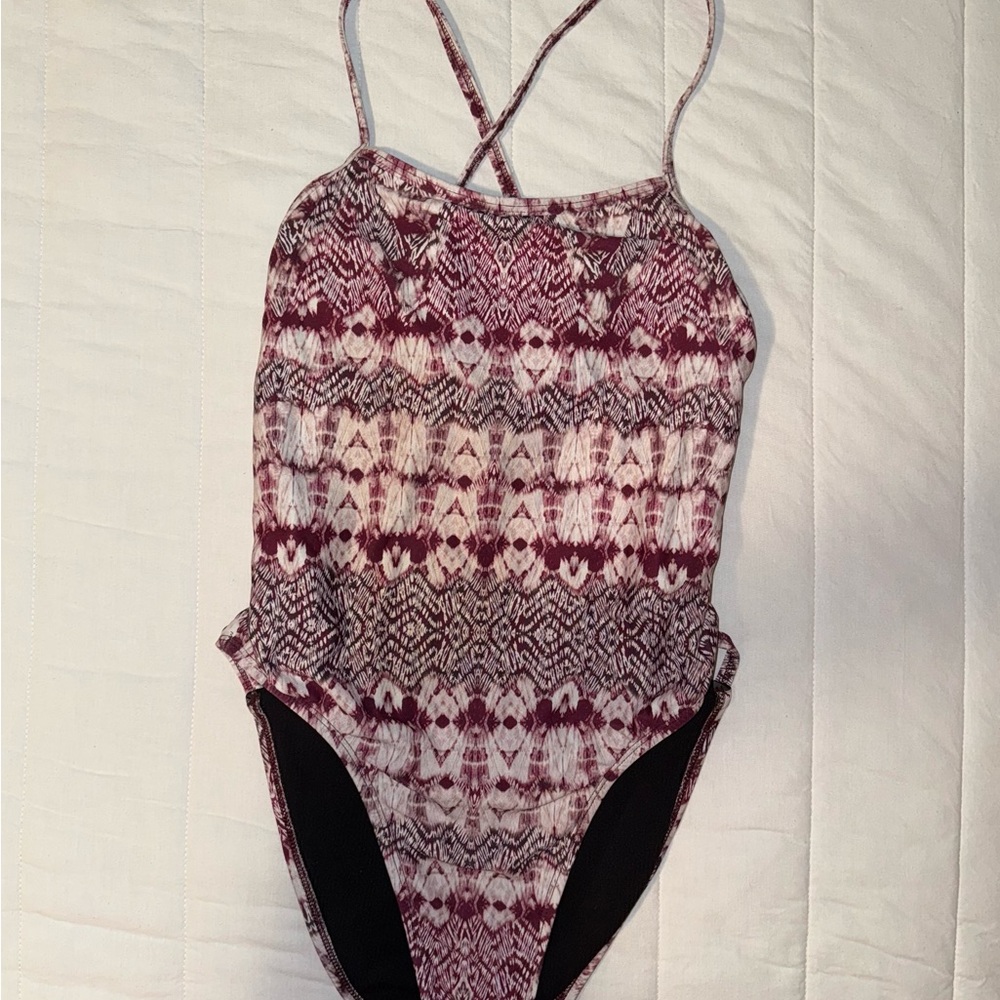 Jolyn “Gavin” Tieback Patterned One-Piece Swimsuit - Women’s Size 32